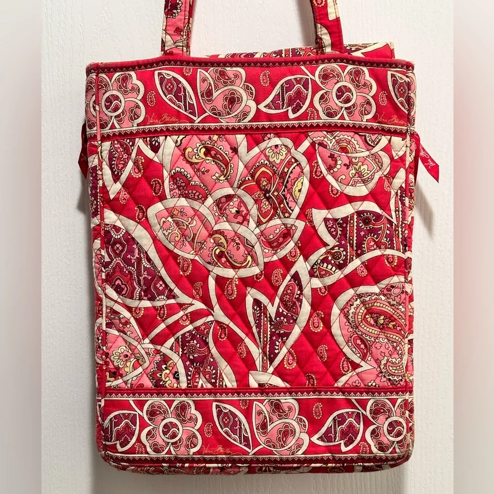 Vera Bradley Purse Laptop Travel Tote Rosy Posies Checkpoint Friendly Red Pink